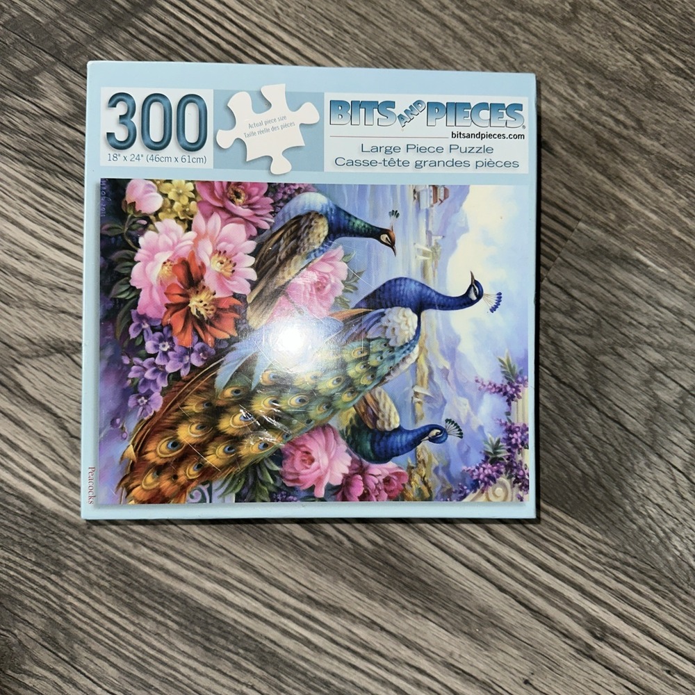 Bits And Pieces PEACOCKS Puzzle With 300 Large Pieces Oleg Gavrilov NEW